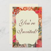Invitation Hawaii Hula Fleur Voyage Vintage (Devant / Derrière)
