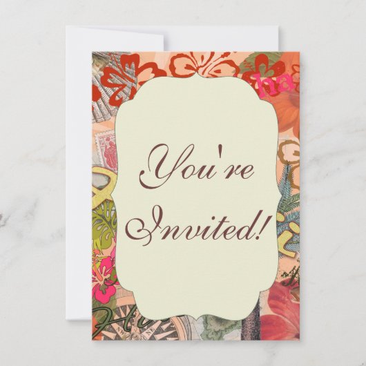 Invitation Hawaii Hula Fleur Voyage Vintage (Devant)