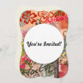 Invitation Hawaii Hula Fleur Voyage Vintage (Devant / Derrière)