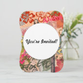 Invitation Hawaii Hula Fleur Voyage Vintage (Debout devant)