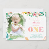 Invitation Hawaii Iles 1er Anniversaire Fête de Fille (Devant)