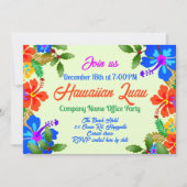 Invitation Hawaii Luau Fête Hibiscus à Holly (Devant)