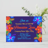 Invitation Hawaii Luau Fête Hibiscus frontière (Debout devant)