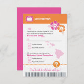 Invitation Hawaii Mariage RSVP Confirmation Billet d'Avion (Devant / Derrière)