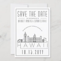 Hawaii Mariage Silhouette stylisée de la ville Car
