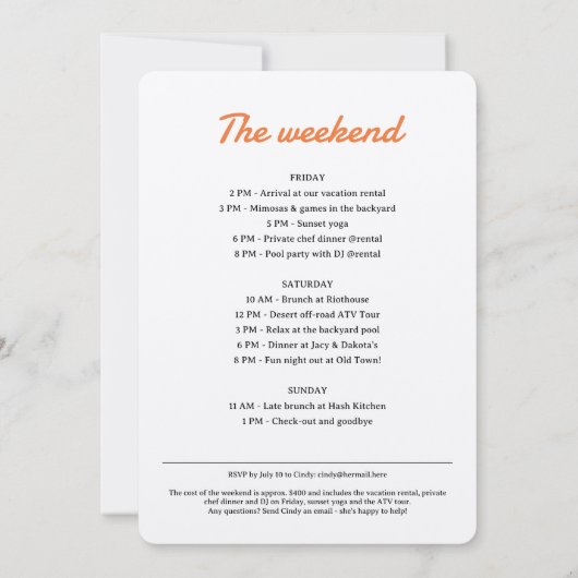 Invitation Hawaii Obtenir Maui d Island Mariage Bachelorette (Dos)