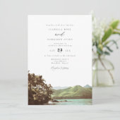 Invitation HAWAII Plage Vintage Océan Palm Tree Mariage (Debout devant)