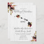 Invitation Hawaii State Chic Destination Floral Mariage (Devant / Derrière)