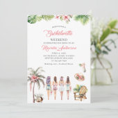Invitation Hawaii Tropical Palm Beach Watercolor BaInvitation (Debout devant)