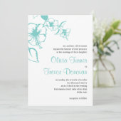 Invitation Hawaii Turquoise Hibiscus Destination Mariage (Debout devant)