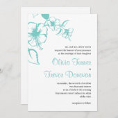 Invitation Hawaii Turquoise Hibiscus Destination Mariage (Devant / Derrière)