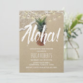 Invitation Hawaiian Beach Aloha Baby shower d'ananas (Debout devant)