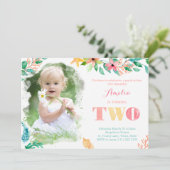 Invitation Hawaiian Beaches Girl 2e fête d'anniversaire (Debout devant)