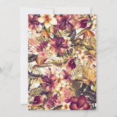 Invitation Hawaiian Golden Tropics Élégante Fête des mariées (Dos)