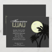 Invitation Hawaiian Luau à l'invitation de nuit (Devant / Derrière)