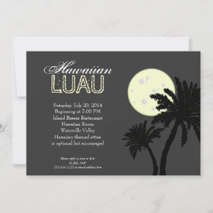 Invitation Hawaiian Luau à l'invitation de nuit