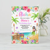Invitation Hawaiian Luau Anniversaire Fête Tropicale Annivers (Debout devant)
