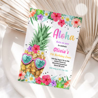 Hawaiian Luau Birthday Pineappal Pool Party