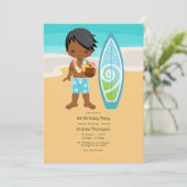 Invitation Hawaiian Luau Boy Birthday Party (Debout devant)