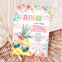 Hawaiian Luau Pineapple Tropical Girl Anniversaire
