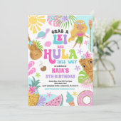 Invitation Hawaiian Luau Tropical Summer Pool Birthday Party (Debout devant)
