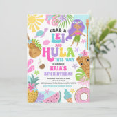 Invitation Hawaiian Luau Tropical Summer Pool Birthday Party (Debout devant)