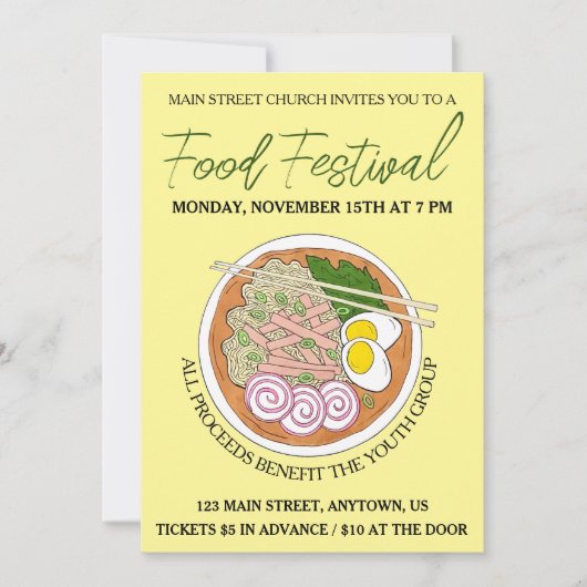 Invitation Hawaiian Saimin Soup Hawaii Cuisine Festival (Devant)