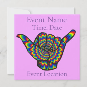 Invitation Hawaiian Shaka Psychedelic Thunder_Cove