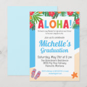 Invitation Hawaiian Tropical Aloha Graduation Party (Devant / Derrière)