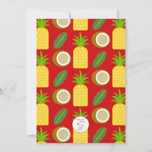 Invitation Hawaiian Tropical Pineappy Holiday (Dos)