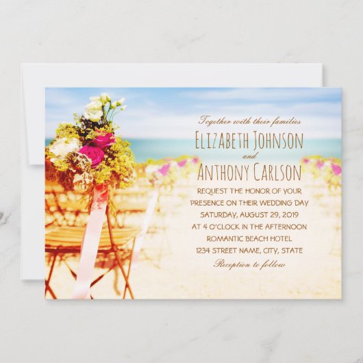 Invitation Hawaiian Tropical Rustic Beach Mariage à thème (Devant)