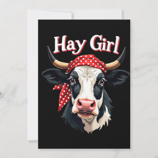 Invitation Hay Girl Farmer Funny Cattle Cow Farm Amateurs