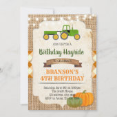 Invitation Hay ride fête d'anniversaire (Devant)