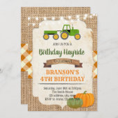 Invitation Hay ride fête d'anniversaire (Devant / Derrière)