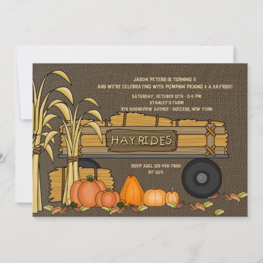Invitation Hayrides à vendre l'invitation (Devant)