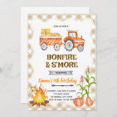 Invitation Hayrides Bonfire S'mores Pumpkin Party invite (Devant / Derrière)