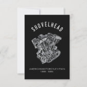 Invitation HD Motorcycle Vtwin Shovelhead Engine Drawing Bike (Devant)