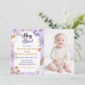 Invitation Hé Boo ! Éffrayant Halloween jolie photo d'anniver (Debout devant)