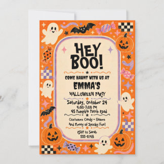 Invitation Hé Boo Gentils Fantômes Citrouilles Enfants Hallow