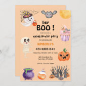 Invitation Hé Boo ! Halloween Ghost Spooktacular anniversaire (Devant / Derrière)