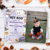 Invitation Hé Boo ! Halloween Party Cute Ghost 1er anniversai
