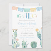 Invitation HE-esta Baby shower Mexicain Couples Pour Garçon (Devant)