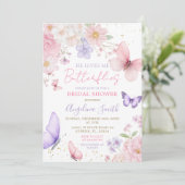 Invitation He Gives Me Butterflies Floral Bridal Shower (Debout devant)