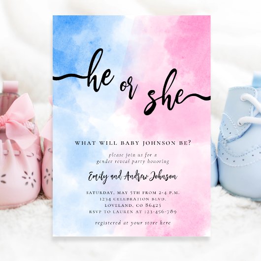 Invitation He or She Gender Reveal 