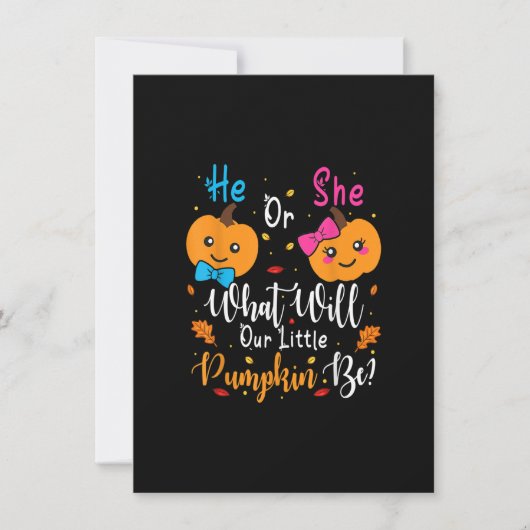 Invitation He Or She What Will Our Little Pumpkin Be Thanksgi (Devant)