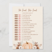 Invitation He Said She Said Fall Bridal Shower Game Card (Devant)