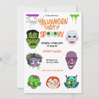 Invitation Head Horror Halloween Party 