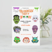 Invitation Head Horror Halloween Party  (Debout devant)