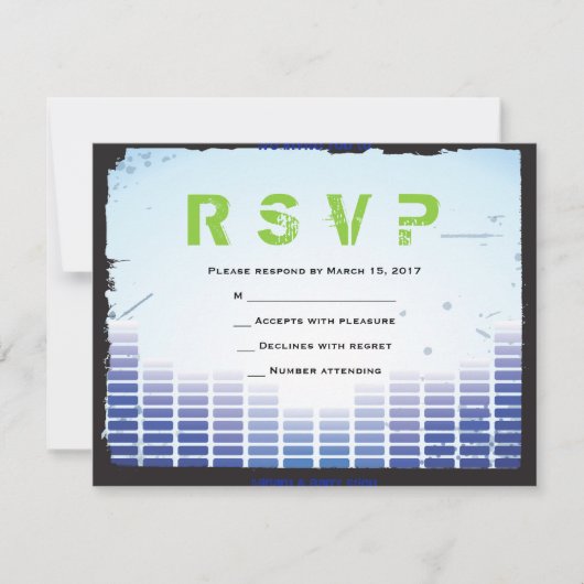 Invitation HEADPHONES Bar Bat mitzvah rsvp (Devant)