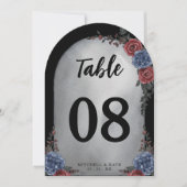 Invitation Headstone Floral Gothic Wedding Table Number (Devant)